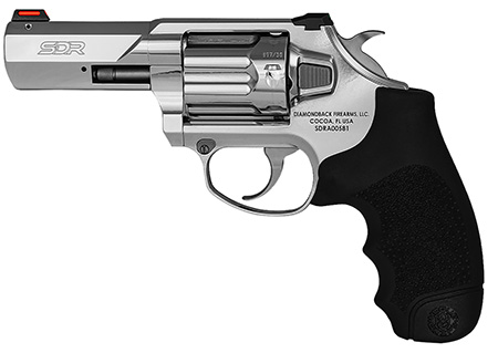 Diamondback DB0700S703 SDR  357 Mag/38 Special +P 6 Shot 3" Polished Stainless Steel Barrel, Cylinder  &  Frame, Black Hogue Rubber Grip, Exposed Hammer