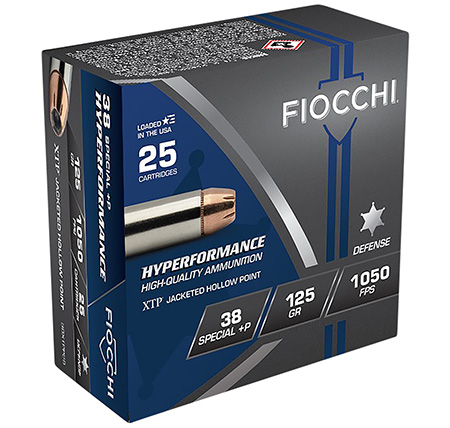 Fiocchi 38XTPP25 Hyperformance  38Special+P 125gr Hornady XTP Hollow Point 25 Per Box/20 Case