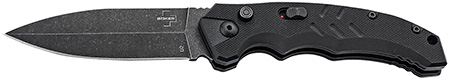 Boker 01BO796 Intention II  3.35" Folding Dagger Plain D2 Steel Blade Black G10 Handle