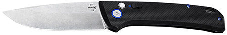 Boker 01BO920 FRND  3.35" Drop Point Plain Stonewashed D2 Steel Blade 4.52" Black Grivory Handle