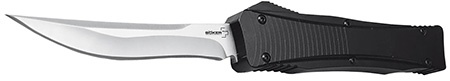 Boker 06EX243   3.35" Plain D2 Steel Blade Black Aluminum Handle