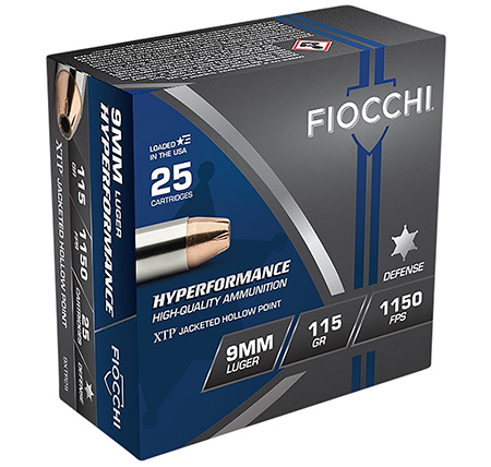 Fiocchi 9XTP25 Hyperformance  9mmLuger 115gr Hornady XTP Hollow Point 25 Per Box/20 Case