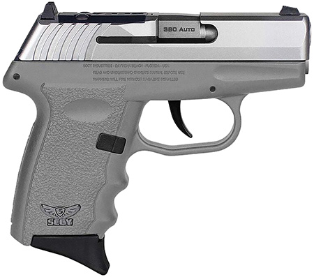 SCCY Industries CPX3TTSGRDR CPX-3  380 Auto 10+1 2.96" Stainless Steel Slide Sniper Gray Finger Groove Polymer Grip