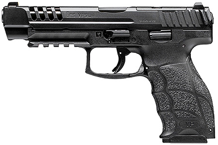 HK 81001158 VP9L  9mm Luger 10+1 5" Black Polygonal Rifled Barrel, Long/Lightening Cuts/Optic Cut Steel Slide, Polymer Frame w/Picatinny Rail, Black Interchangeable Backstrap Grip