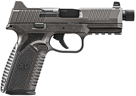 FN 66-101950 510 Tactical 10mm 10+1 4.71" Black Steel Threaded Barrel, Gray PVD Optic Cut/Serrated Stainless Steel Slide  &  Polymer Frame w/Picatinny Rail, Interchangeable Backstrap Grip