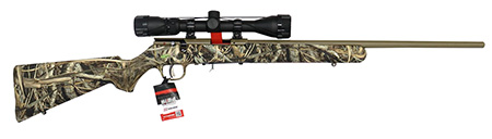 Savage Arms 96867 93 XP 17 HMR 10+1 21" Coyote Tan Cerakote Button-Rifled Barrel  &  Drilled  &  Tapped Steel Receiver, Brush Camouflage Fixed Synthetic Stock, Weaver 3-9x40mm