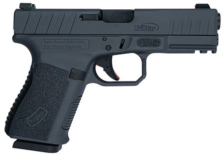 TriStar 85764 Apoc  9mm Luger 15+1 4.02" Black Steel Barrel, Sniper Gray Cerakote Serrated Steel Slide  &  Polymer Frame w/Accessory Rail, Textured Grip