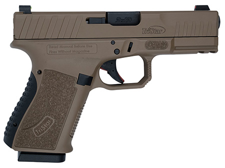 TriStar 85772 Apoc  9mm Luger 15+1 4.02" Black Steel Barrel, Flat Dark Earth Cerakote Serrated Steel Slide  &  Polymer Frame w/Accessory Rail, Textured Grip