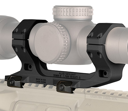 Reptilia LLC 100238 AUS Optic Mount Black 7075-T6 Aluminum 30mm Tube Mil-Spec 1913 Picatinny Rail Mount
