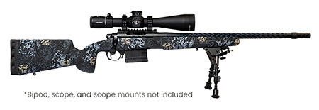 Horizon Firearms RF017S472214T19 Vandal Prime 25 Creedmoor 22" Black Spiral Fluted Threaded Barrel, Drilled  &  Tapped Receiver, Textured Iota EKO Carbon Fiber Stock