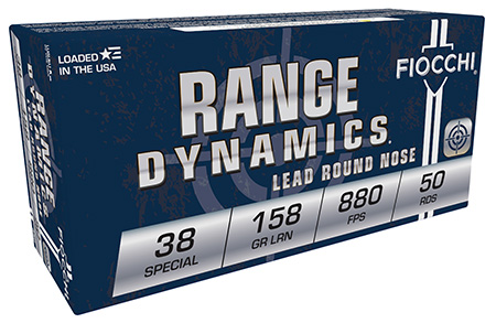 Fiocchi 38C Range Dynamics  38Special 158gr Lead Round Nose 50 Per Box/20 Case
