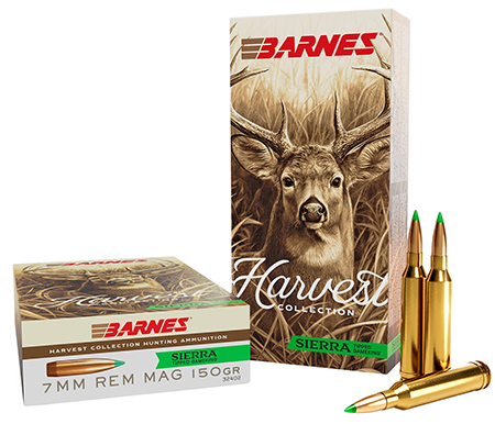 Barnes Bullets 32402  Harvest 7mmRemMag 150gr Sierra Tipped GameKing 20 Per Box/10 Case