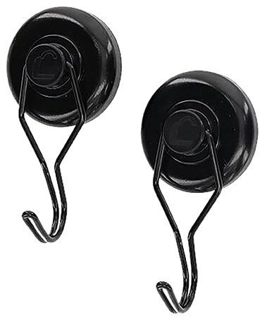 Lockdown 1215354  Magnetic Hook Black Steel Holds 20 lbs 2 Pack