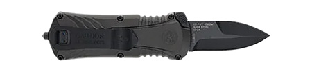 M & P Accessories 1219171 M & P  Compact 1.90" OTF Plain Black Oxide Stainless Steel Blade, Gray/Black Aluminum Handle