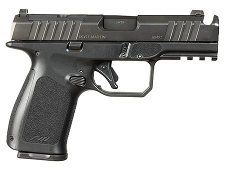 Rost Martin RM1CBLKOSP(COMP) RM1C  9mm 17+1 4" Black Compensated Match Grade Barrel, Black Tenifer Optic Ready/Serrated Steel Slide, Black Polymer Frame w/Picatinny Rail, Textured Grip