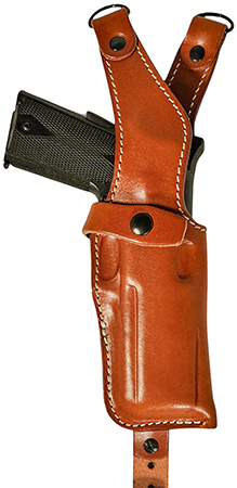 1791 Gunleather NSS1CBRVR  Optic Ready Shoulder Vertical Brown Fits 1911 Right Hand