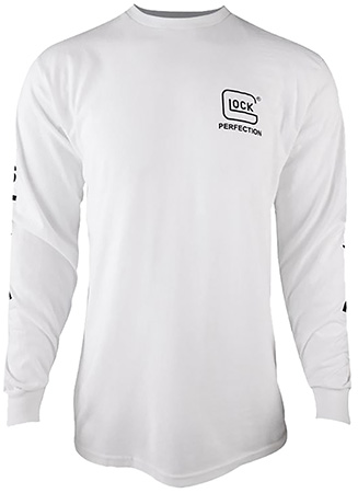 Glock AP96092 Perfection Long Sleeve Tee White Pre-Shrunk Cotton Long Sleeve Small