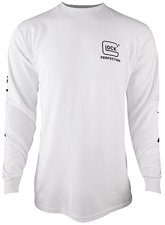 Glock AP96093 Perfection Long Sleeve Tee White Pre-Shrunk Cotton Long Sleeve Medium