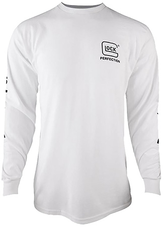 Glock AP96094 Perfection Long Sleeve Tee White Pre-Shrunk Cotton Long Sleeve Large