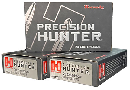 Hornady 83412 Precision Hunter  22 Creedmoor 80 gr ELD-X 20 Per Box/10 Cs