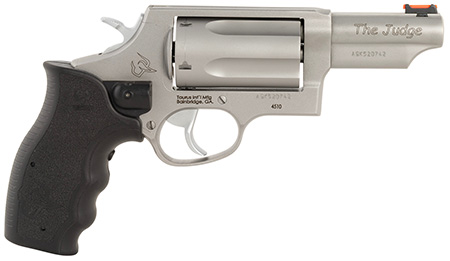 Taurus 2-441039TVL Judge w/Laser Compact 45 Colt (Long Colt)/410 Bore 2.50" Chamber 5rd 3" Stainless Steel Barrel, Cylinder  &  Stainless Steel Frame, Viridian Laser, Transfer Bar Safety