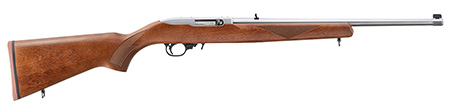 Ruger 31228 10/22 Sporter 22 LR 10+1 18.50" Clear Satin Stainless Steel Barrel, Drilled  &  Tapped Receiver, Walnut Stained Hardwood Stock