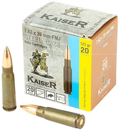 Century Arms AM8313 Kaiser  7.62X39 123gr Full Metal Jacket 20 Per Box/50 Case
