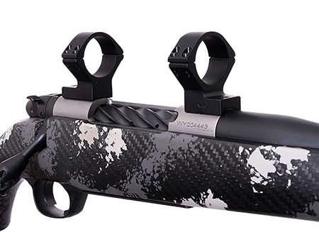 Weatherby TRBVLAS1 Scope Mount/Ring Combo  Matte Black Alloy 1" Tube, Weatherby Mark V Medium Rings Standard 6-Lug Action