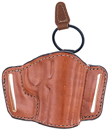 Bianchi 19242 105 Minimalist Belt Slide Holster Size 01 OWB Open Top Style made of Leather with Tan Finish fits 2" Barrel Ruger SP101  &  S&W J-Frame for Right Hand