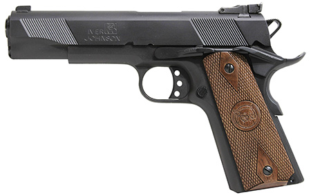 Iver Johnson Arms EAGLE9 1911 A1 Eagle 9mm Luger 9+1 5" Black Steel Barrel, Matte Blued Serrated Steel Slide  &  Frame w/Beavertail, Dymondwood Walnut Grip
