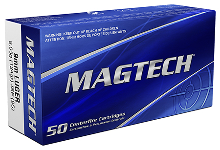 Magtech 9S Range/Training  9mmLuger 124gr Jacketed Soft Point 50 Per Box/20 Case