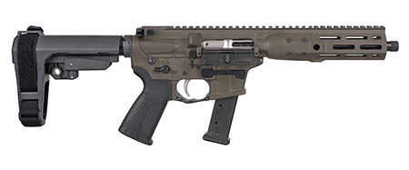LWRC ICP9PBC8SBA3 IC-9  9mm Luger 8.50" 33+1 Black Nitride Threaded Barrel, Patriot Brown Anodized Aluminum Picatinny Rail Receiver, SB Tactical SBA3 Brace, LWRC Ultra Combat Grip, Ambidextrous