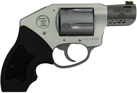 Charter Arms 53801 Off Duty Coyote 380 ACP 5rd 2" Matte Stainless Ported Barrel  &  Cylinder, Anodized Aluminum Frame, Black Finger Grooved Rubber Grip, Concealed Hammer