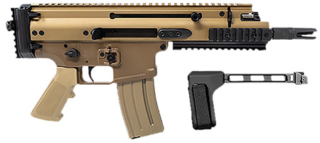 FN 38101883 SCAR 15P 5.56x45mm 30+1 7.50" Black Steel Barrel, Flat Dark Earth Anodized Picatinny Rail Aluminum Receiver, SB Tactical Brace, Ambidextrous