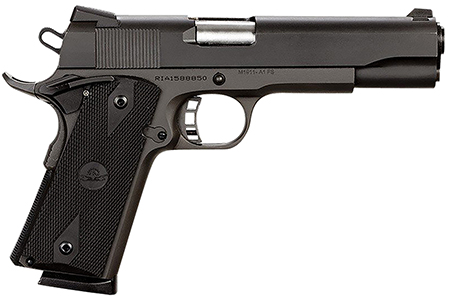 Rock Island 51431 Rock Standard FS 45 ACP Caliber with 5" Barrel, 8+1 Capacity, Overall Black Parkerized Finish Steel, Beavertail Frame, Serrated Slide  &  Black Rubber Grip
