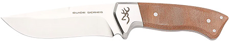 Browning 3220568B Guide Series  Large Fixed Plain 14C28N Steel Blade Micarta Laminate Handle