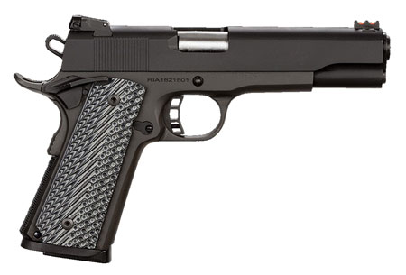 Rock Island 51486 Rock Ultra FS 45 ACP Caliber with 5" Barrel, 8+1 Capacity, Overall Black Parkerized Finish Steel, Beavertail Frame, Serrated Slide  &  Black/Gray G10 Grip