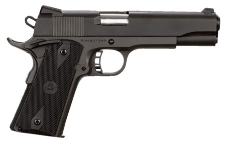 Rock Island 51632 Rock Standard FS 9mm Luger 10+1 5" Barrel, Overall Black Parkerized Finish Steel, Beavertail Frame, Serrated Slide  &  Black Rubber Grip