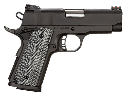 Rock Island 51585 Rock Ultra CS-L 45 ACP Caliber with 3.60" Barrel, 7+1 Capacity, Black Anodized Finish Aluminum Beavertail Frame, Serrated Black Parkerized Steel Slide  &  Black/Gray G10 Grip