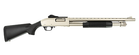 Tokarev USA 21000421 TX3 12MA1 12 Gauge Pump 3" 5+1 Shells 18.50" Nickel Anodized Ventilated Heat Shield Barrel, Nickel Anodized Receiver w/Picatinny Rail, Fixed Black Polymer Stock