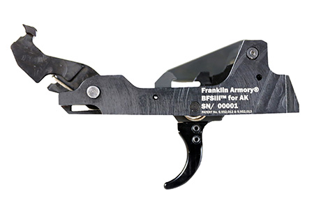 Franklin Armory 0350002BLK  Binary 9mm Black Curved Trigger Fits AK Platform