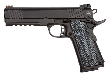 Rock Island 51914 Tac Ultra FS 10mm Auto Caliber with 5" Barrel, 8+1 Capacity, Overall Black Parkerized Finish Steel, Picatinny Rail/Beavertail Frame, Serrated Black Slide  &  Black/Gray G10 Grip