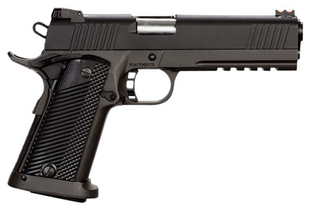 Rock Island 51567 Tac Ultra FSHC 45 ACP Caliber with 5" Barrel, 14+1 Capacity, Overall Black Parkerized Finish Steel, Picatinny Rail/Beavertail Frame, Serrated Slide  &  Black/Gray G10 Grip