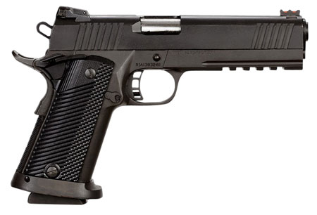 Rock Island 51679 Tac Ultra FSHC 9mm Luger Caliber with 5" Barrel, 17+1 Capacity, Overall Black Parkerized Finish Steel, Picatinny Rail/Beavertail Frame, Serrated Slide  &  Black G10 Grip