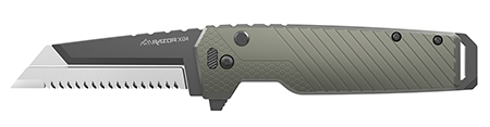 Outdoor Edge XDS430AC Razor XD4  3" Folding Serrated 420J2 SS Blade Green