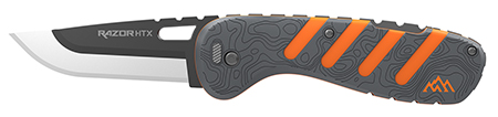 Outdoor Edge HTX30Y6C Razor HTX  3" Folding Plain 420J2 SS Blade Gray/Orange