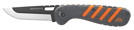 Outdoor Edge HTX35Y6C Razor HTX  3.50" Folding Plain 420J2 SS Blade Gray/Orange