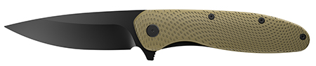 Outdoor Edge VD1C Viddux  3.15" Folding Drop Point Plain Black Oxide 4Cr14MoV Blade Green Glass-Filled Nylon Handle