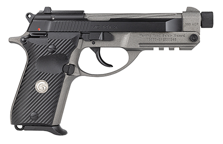 Girsan 390890 MC 14TX  380 ACP 13+1 4.90" Tungsten Cerakote Spiral Fluted Threaded Tip-Up Barrel, Matte Black Serrated Steel Slide, Tungsten Cerakote Aluminum Frame w/Picatinny Rail, Black G10 Grip