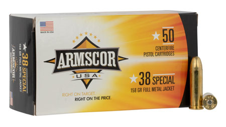 Armscor FAC3817N USA  38Special 158gr Full Metal Jacket 50 Per Box/20 Case
